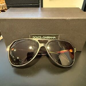 Dolce & Gabbana Dark Gray Aviator Sunglasses